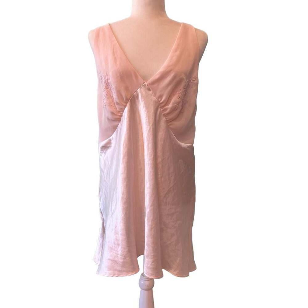 Cato Woman Pink Sleeveless Satin and Chiffon Slip Nightgown